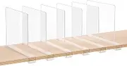 ZORCOR Clear Acrylic Shelf Dividers, Closets Shelf and Closet Separator for Organization in Bedroom, Kitchen and Office Shelves (6 Pack)