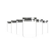 Argon Tableware Glass Storage Jars with Metal Lids - Silicone Seal - 750ml - Pack of 6