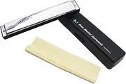 Labymos Tremolo Harmonica Mouth Organ Key of D 24 Holes with 48 Reeds Reed Wind Instrument with Case Cleaning Cloth