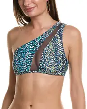 Vince Camuto One-Shoulder Bikini Top xs Blue