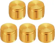 uxcell 5pcs Potentiometer Knob Knurled Shaft Gold Tone Aluminum 6mm Shaft Dia. Rotary Knob 17mmx13mm Volume Control Knob