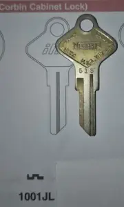 CCL / Corbin, 1001JL, 513, Vintage Key Blank.