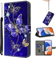 [TUOLISG] Mobile Phone Case for Samsung Galaxy A34 5G Case, PU Leather Flip Wallet Case Protective Case with Card Slots and Stand Function for Samsung Galaxy A34 - Diamond Butterfly