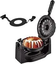 Uniform Heat Electric Rotating Lava Cake Maker, Rotating Belgian Waffle Maker, 360° Flip Iron, Stainless Steel, Non-Stick Griddle Double-Sided Heating for Cake,Perfect for Make Chocolate Cake