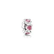 New Genuine Authentic Pandora Space in My Heart Pink Spacer Charm ~791252CZS