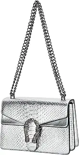 [DEEPMEOW] Crossbody Shoulder Evening Bag for Women - Snake Printed Leather Messenger Bag Chain Strap Clutch Small Square Satchel Purse