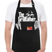 Funny Aprons for Men, Chef Bib Apron with 2 Pockets, 1 Pack Zgrillfather