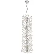 Lerida Chrome 12 Light Vertical Crystal Pendants Staircase Chandelier Lights Telbix Lighting