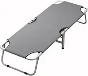 Steel Foldable Camping Bed with Pillow Breathable Folding Bed Single Portable Foldable Bed for Outdoor Travel Office