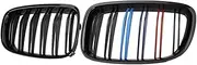 Car Front Bumper Hood Kidney Grille Grills Compatible With BMW 5 Series GT F07 Gloss Black Grille Auto Grill Accessories 2010-2016(Tricolor)