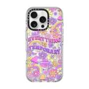 iPhone 16 Pro Clear Case MagSafe Compatible Everything is Temporary by Kelsie Cosmic