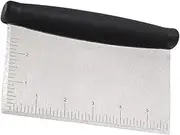 Bench Dough Scraper Cutter Stainless Steel Dough Scraper Tool with Contoured Grip Food Scrapers with Measuring Scale for Bread Pizza and Flat Top Griddles(Color:Silver)