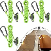 Outdoor Windproof Rope | Reflective Small Ratchet Straps with Aluminum Alloy Carabiner,Hiking Accessories, Climbing Utility Cord for Objects, Hammocks