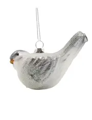 Hanging Silver Bird Tree Ornament 14cm
