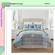 $279 Southern Living Coastal Collection Chadwick Duvet Cover Mini Set FULL QUEE