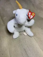 Ty RARE & Retired Mystic style#4007 Unicorn Beanie baby w/ Errors