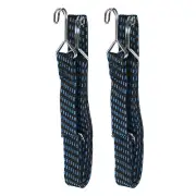 2Pcs Bungee Cord with Hooks 78" Latex Bungee Cords for Outdoor, Black Blue
