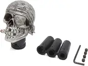 uxcell Silver Tone Skull Head Shaped Manual Stick Gear Shift Knob Lever Shifter for Car