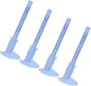 TEHAUX 4Pcs Mini Vernier Caliper Lightweight Plastic Measuring Tool for Internal and External Dimensions Portable Gauge for Precision Step Depth Measurements Blue