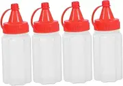 NOLITOY 4Pcs Mini Condiment Squeeze Bottles for Ketchup Mustard and Salad Dressing Versatile Oil Dispenser Containers for Outdoor and Bento Lunch Boxes