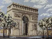 Tapestry ARC DE TRIOMPHE PARIS FRANCE Framed with multiple stacked SILVER ORNATE
