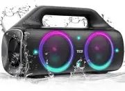 Speakers, YIER 80w (Peak) Portable Wireless Speaker with Lights, Stereo Loud Sou