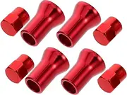 8 Pcs Tire Valve Stem Cover Tire Valve Stem Cap Chrome Valve Stem Caps Automobiles Valve Caps Bike Valve Caps Barrel Valve Caps Valve Stem Caps and Sleeve Aluminum Alloy Red