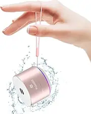 Xleader A6 Upgraded Bluetooth Speaker, RGB LED Light Portable Wireless Speaker with Custom Bass Radiator, IP67 Waterproof, Mini Small Speaker for iPhone ipad Shower Girl Women Teen Gifts, Rose Gold