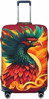 [CADREWY] Phoenix Print Travel Suitcase Cover Luggage Protector with Elastic Anti Scratch for Carry On, Black, Large