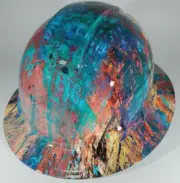 New Full Brim Hard Hat Custom Hydro Dipped ABSTRACT. Free Shipping!