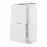 METOD / MAXIMERA base cabinet with 2 drawers, white/Stensund white, 40x37x80 cm
