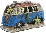 Anller Aquarium Decoration Fish Tank Bubble Decorations，Resin Material Bus Wreck Ornament for Air Bubbler Oxygen Pump, Fish & Aquatic Pets Supplies
