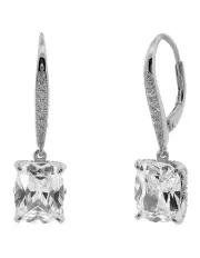 [Georgini] Sydney Soiree Elaine Cushion Cut Drop Earrings in Silver