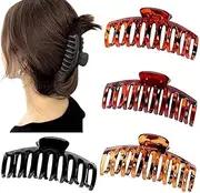 Big Claw Clips 4 Inch Jumbo Hair Clip Banana Nonslip Large Strong Hold for Thick Hair Women Girls French Design Accessories (4 Packs)