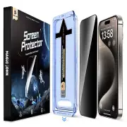 MAGIC JOHN 2Pack For iPhone 15 14 13 12 11Pro Max Privacy Glass Screen Protector