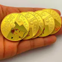 在飛比找Yahoo奇摩拍賣-7-11運費0元優惠優惠-現貨熱銷-【紀念幣】日本皮卡丘鼠口袋妖怪鍍金紀念幣 神奇寶貝