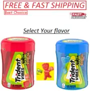 Trident Vibes SOUR PATCH KIDS, Sugar Free Gum, 40 Piece Bottle, (Select Flavor)
