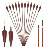 Arrows Wood Skin Spine 400 32Inch ID6.2 Vanes Shaft Recurve Bow Longbow