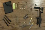 26 Peice Fly Tying Tool Kit w/Rotating Vise, Pedestal & Clamp Base - KT175