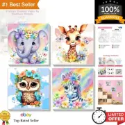 4 Pack Animal Paint by Number for Kids with Wooden Frame-Paint by Numbers for...