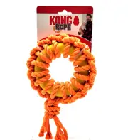 KONG Rope Ringerz Orange Easy Grip Durable Tug Fetch & Chew Dog Toy 11 x 6"