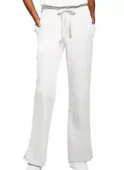 Cherokee Workwear Flare Leg Drawstring Pants White 4101 WHTW