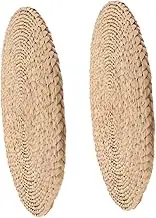 ibasenice 2pcs Futon Cushion Patio Chair Cushion Seat Mat Floor Mats Japanese Style Floor Pillow Woven Sitting Pad Cattail Grass Khaki