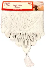 Holiday Style Lace Table Runner 13 in x 48 in (33 cm x 121 cm) Christmas Decor