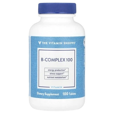 2 X The Vitamin Shoppe, B-Complex 100, 100 Tablets