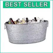 Elegant Ash Gray 25-Quart Galvanized Steel Drink Cooler – Perfect for Gatherings