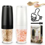 Gravity Electric Salt and Pepper Grinder Set of 2, Automatic Pepper Mill, USB...
