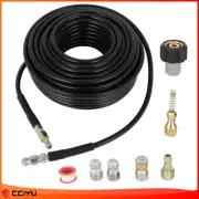 1/4"M-NPT Drain Cleaning Hose Sewer Jetter Nozzles Kit For Pressure Washer 100FT