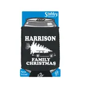 Family Christmas Harrison - Funny Novelty Stubby Holder With Base
