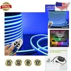 Stylish Dimmable Blue LED Neon Strip - 98.4ft Waterproof Rope Light with Remote